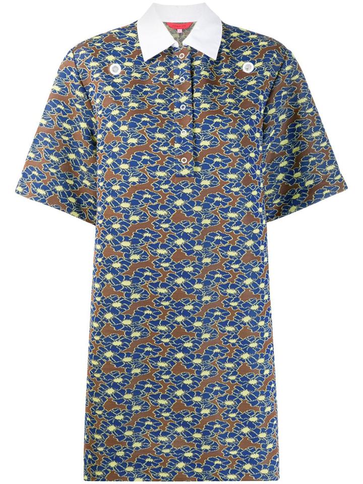 Eckhaus Latta Floral Print Shift Dress - Green