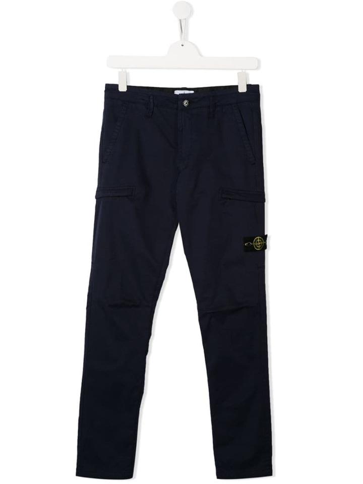 Stone Island Junior Teen Compass Badge Trousers - Blue
