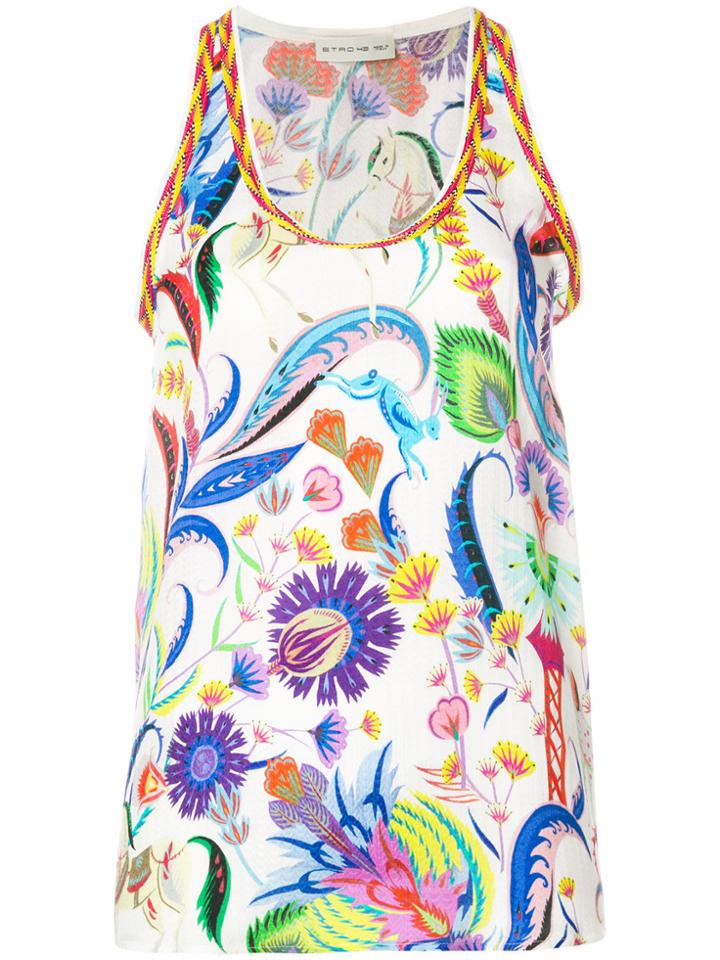 Etro Floral Print Vest Top - Multicolour