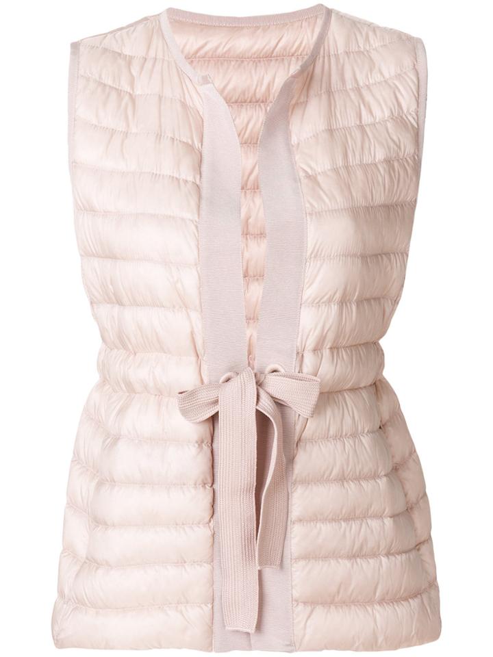 Moncler Waist-tied Padded Gilet - Pink & Purple