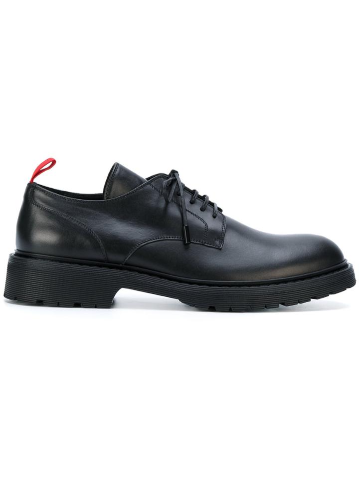 424 Fairfax Contrast Pull Tab Derby Shoes - Black