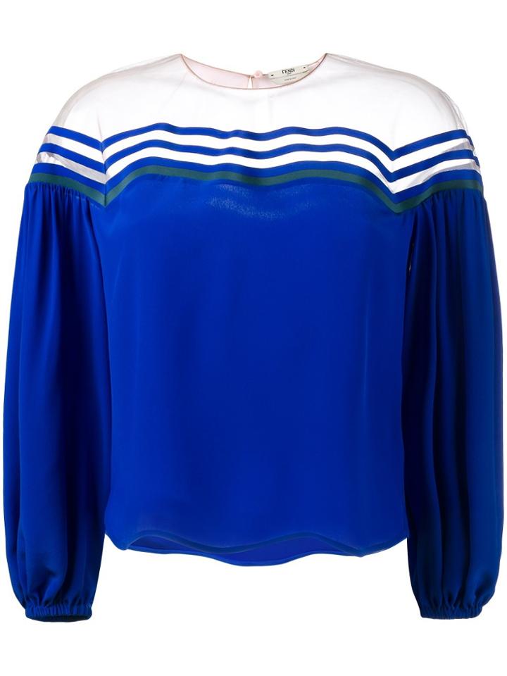 Fendi Long Sleeved Wave Top - Blue