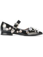 Toga Pulla Embellished Ballerinas - Black