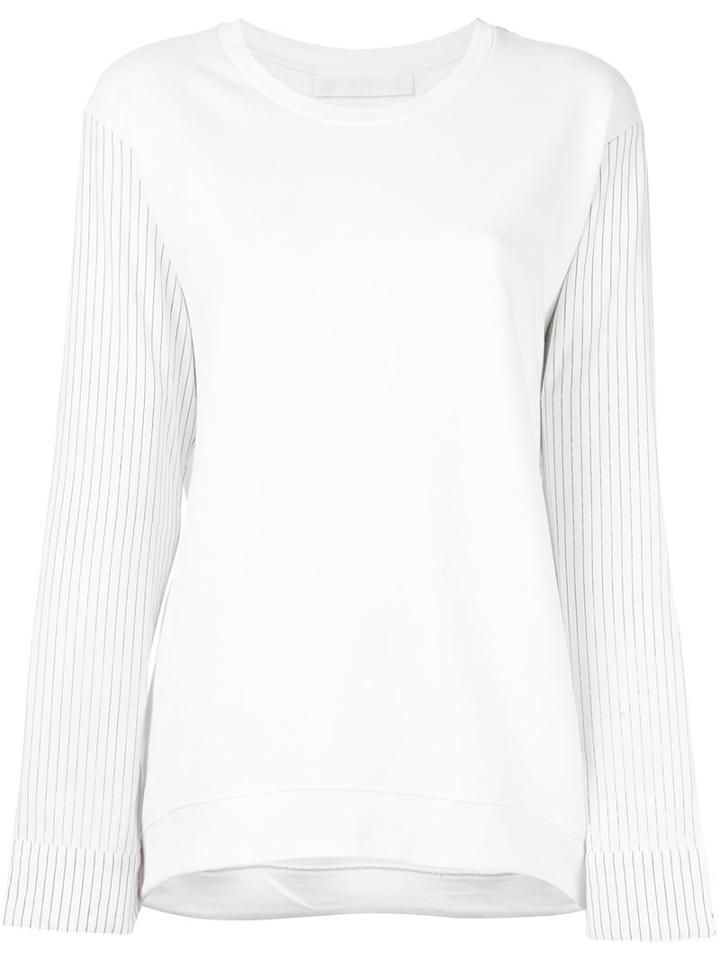 Water Striped Sleeves Oversized Sweatshirt