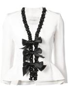 Carolina Herrera Embellished Trim Blazer - White