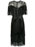 Nk Leather Fringed Dress - Black