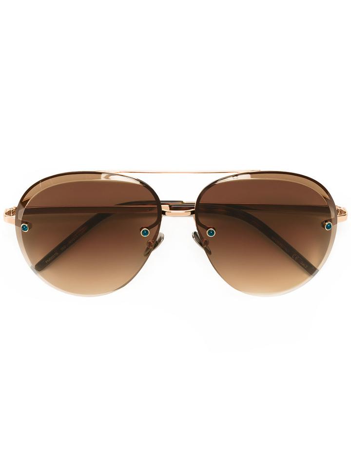 Pomellato - Oversized Aviator Sunglasses - Women - Metal - One Size, Women's, Grey, Metal