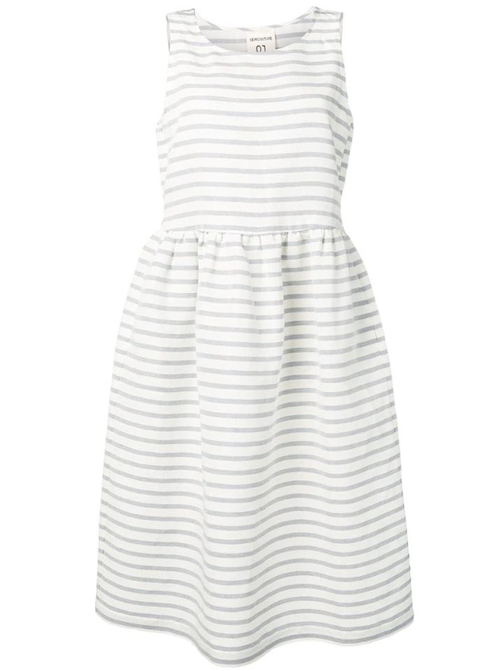 Semicouture Striped Midi Dress - White