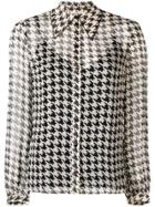 Baum Und Pferdgarten Houndstooth Printed Blouse - Nude & Neutrals