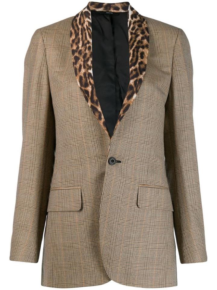R13 Clashing Pattern Blazer - Brown