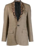R13 Clashing Pattern Blazer - Brown