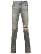 Amiri Paint Splatter Distressed Skinny Jeans - Blue