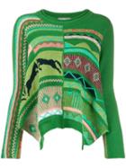 High By Claire Campbell Long Sleeve Patterned Jumper - Green