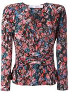 Iro Floral Print Ruched Blouse - Black