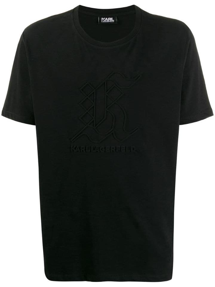 Karl Lagerfeld Embroidered Logo T-shirt - Black