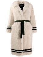 Ermanno Scervino Faux-fur Belted Coat - Neutrals