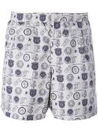 Golden Goose Deluxe Brand Greg Reversible Swim Shorts, Men's, Size: M, Grey, Polyamide/polyester
