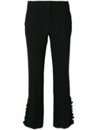 No21 Ruffle Detail Cropped Trousers - Black