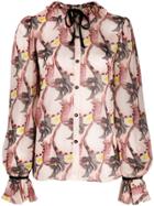 Temperley London Maggie Feather-print Shirt - Pink
