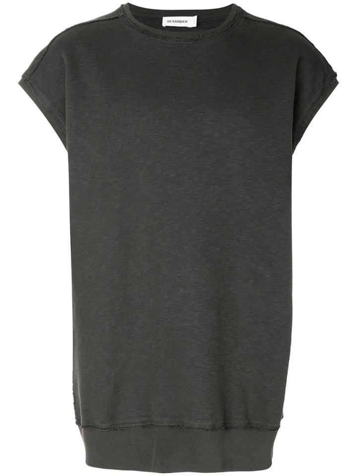 Jil Sander Short Sleeve Sweatshirt - Grey