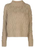 Co Cable Knit Jumper - Green