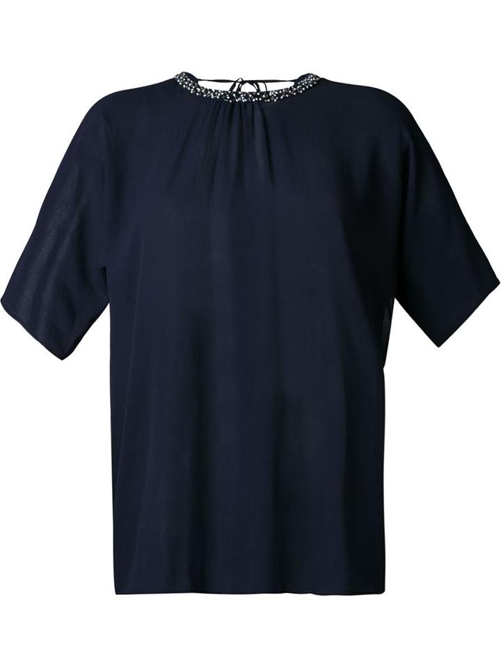 Megan Park Astra Georgette Top, Women's, Size: 8, Blue, Silk