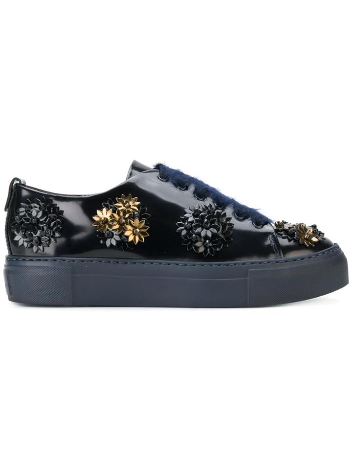 Agl Flower Embellished Platform Sneakers - Blue