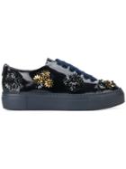 Agl Flower Embellished Platform Sneakers - Blue