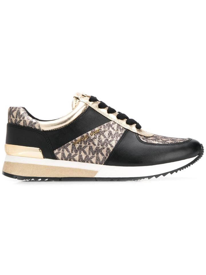 Michael Kors Monogram Print Sneakers - Black