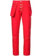 Unravel Project Inside-out Jeans - Red