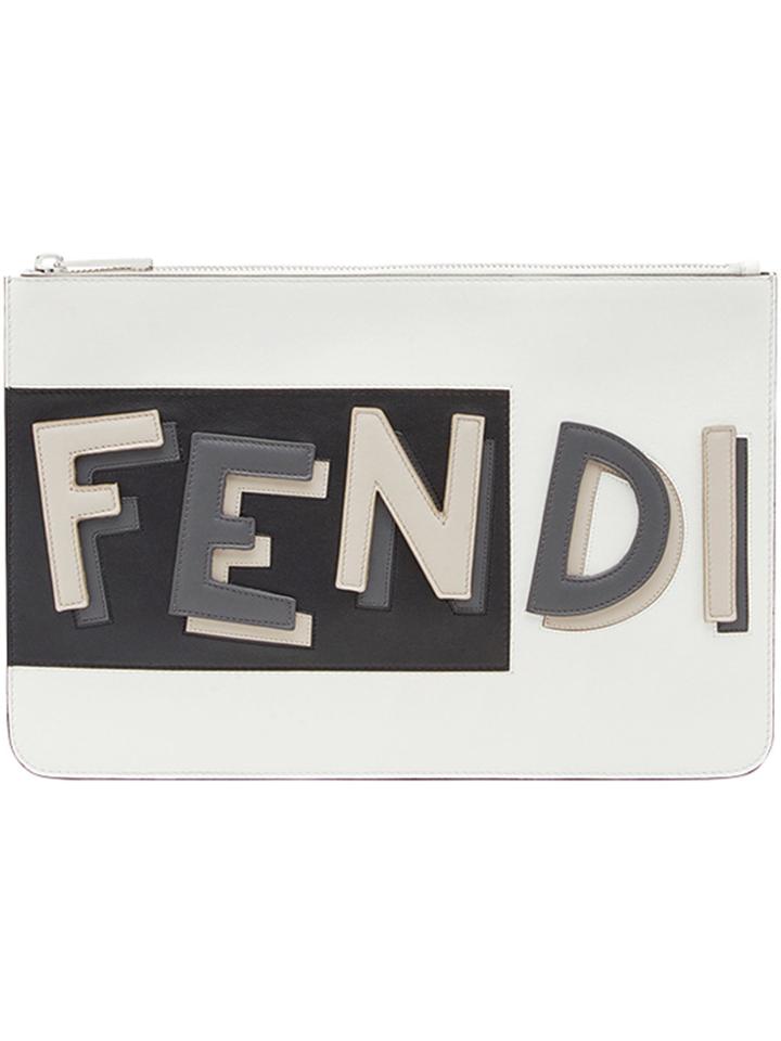 Fendi Logo Pouch - White
