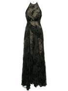 Alex Perry Halterneck Long Dress - Black