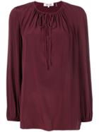 Dvf Diane Von Furstenberg L/s Key Hole Blouse - Red