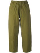 Apuntob - Cropped Trousers - Women - Cotton - 0, Green, Cotton