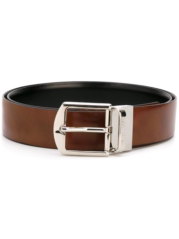 Canali Reversible Belt, Men's, Size: 90, Brown, Leather
