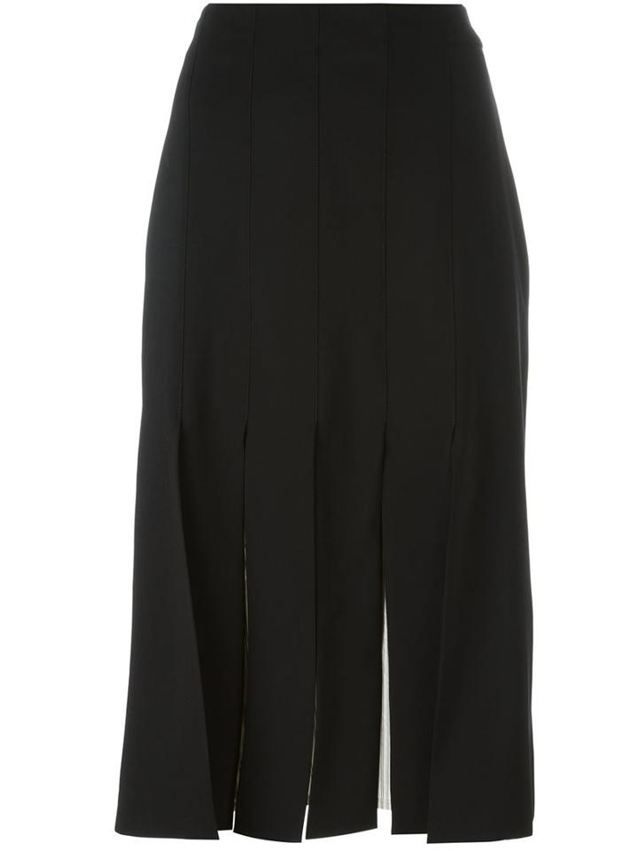 Erika Cavallini Pleated Skirt, Women's, Size: 42, Black, Spandex/elastane/acetate/viscose/virgin Wool
