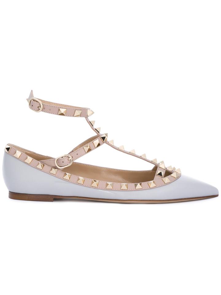 Valentino Valentino Garavani Rockstud Ballerinas - Grey