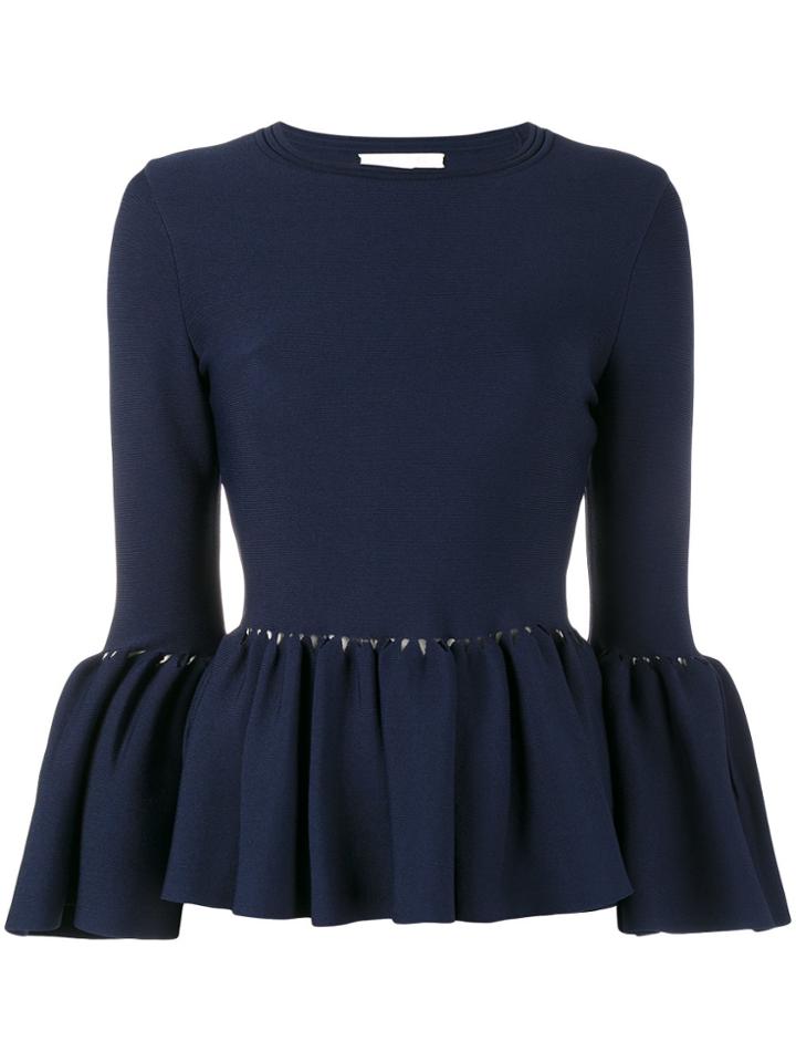 Jonathan Simkhai Knitted Bell Sleeve Top - Blue