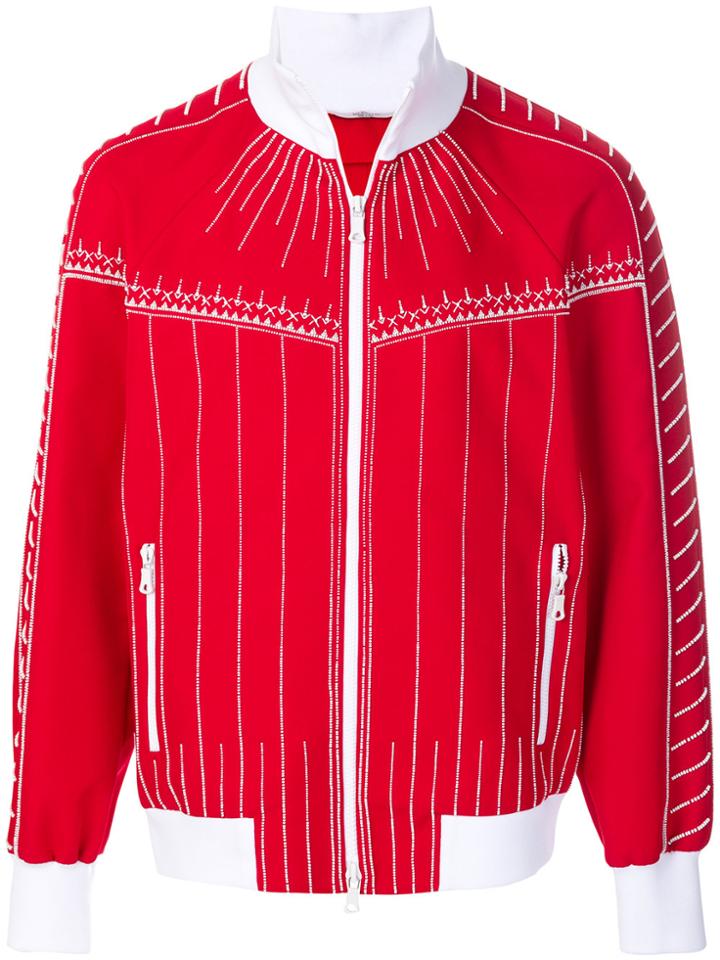Valentino Exposed Seam Zipped Sweatshirt - Red