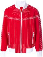 Valentino Exposed Seam Zipped Sweatshirt - Red