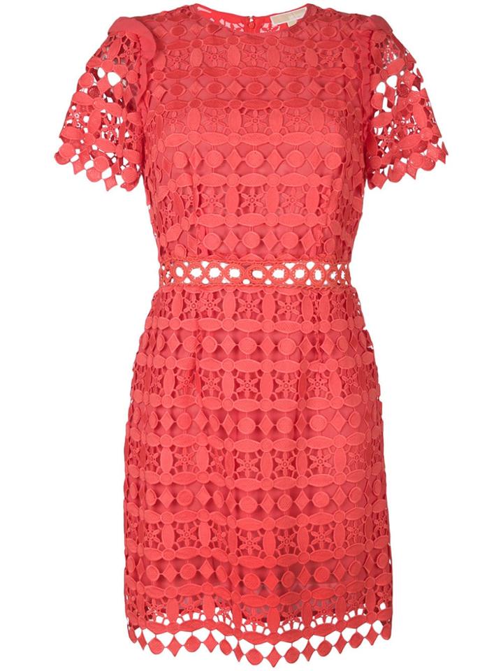 Michael Michael Kors Geometric Floral Lace Dress - Pink