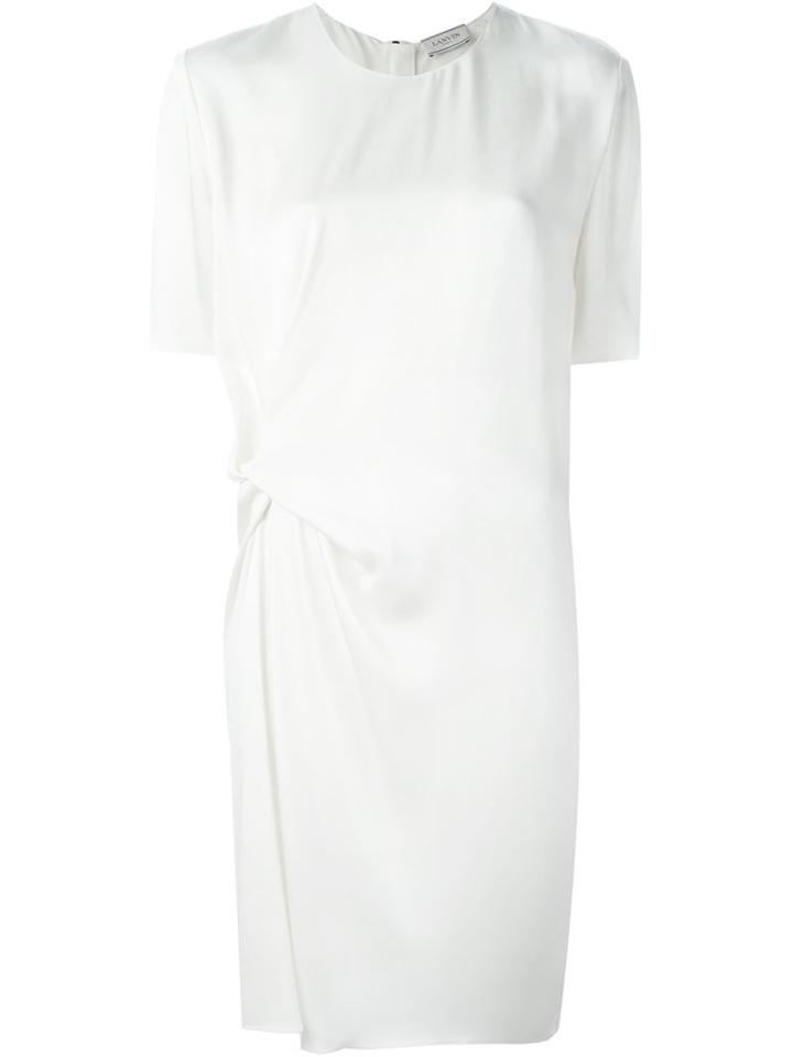 Lanvin Draped Dress, Women's, Size: 42, White, Acetate/viscose