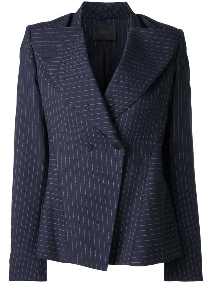 Dion Lee - Lattitude Pinstripe Blazer - Women - Viscose - 10, Black, Viscose