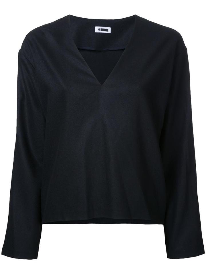 H Beauty & Youth V Neck Jumper, Women's, Black, Polyurethane/wool