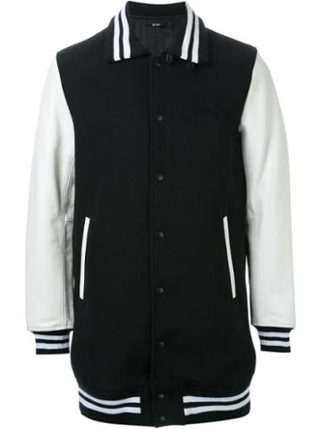 Hl Heddie Lovu 'stadium' Long Sport Jacket, Men's, Size: Large, Black, Calf Leather/wool