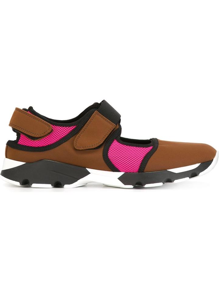 Marni Velcro Strap Sneakers, Women's, Size: 40, Brown, Polyamide/viscose/spandex/elastane/viscose