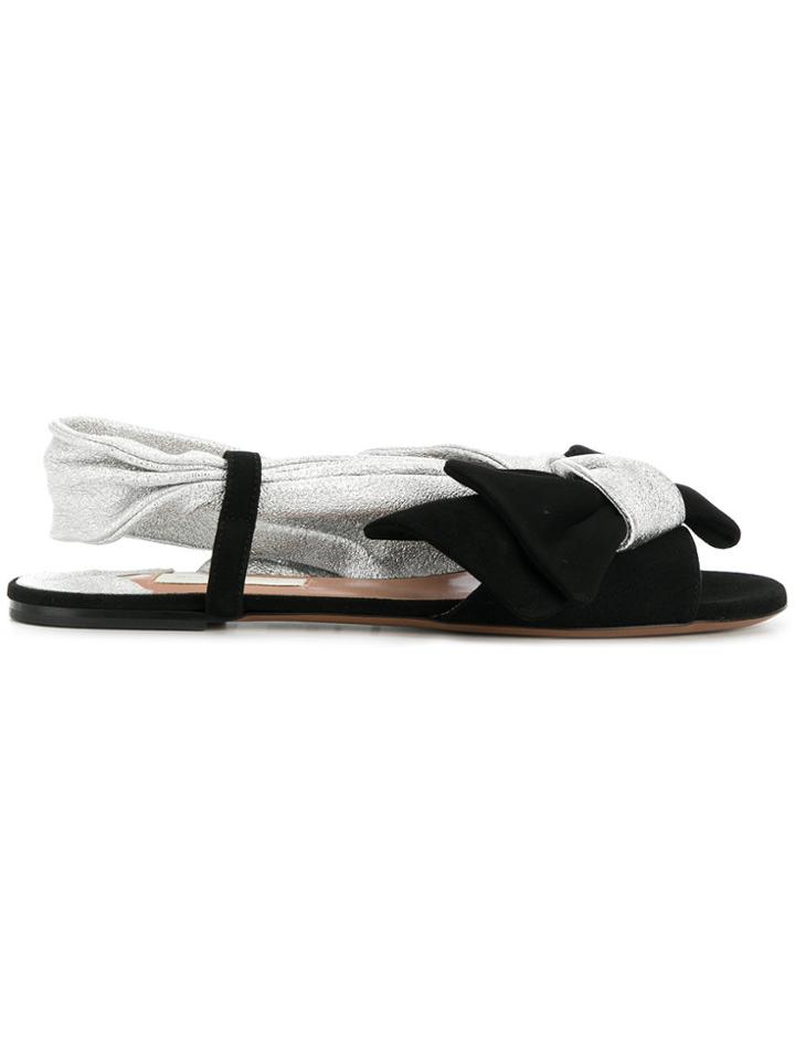 L'autre Chose Front Bow Sandals - Black