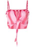 Dodo Bar Or Striped Cropped Top - Pink & Purple