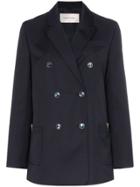 Valentino Double-breasted Wool Jacket - Blue