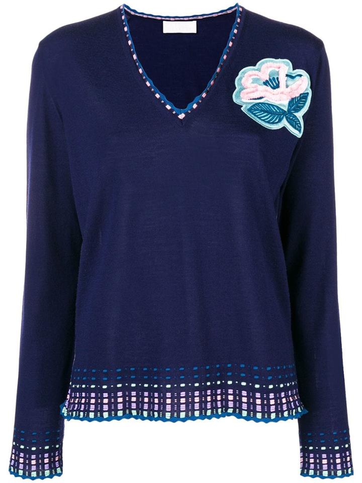 Peter Pilotto Floral Embroidered Jumper - Blue